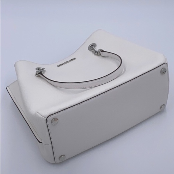 MICHAEL KORS TEAGEN LARGE LONG DROP SATCHEL WHITE - Picture 11 of 13